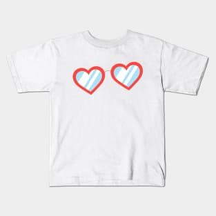 Red Heart Shaped Sunglasses Kids T-Shirt